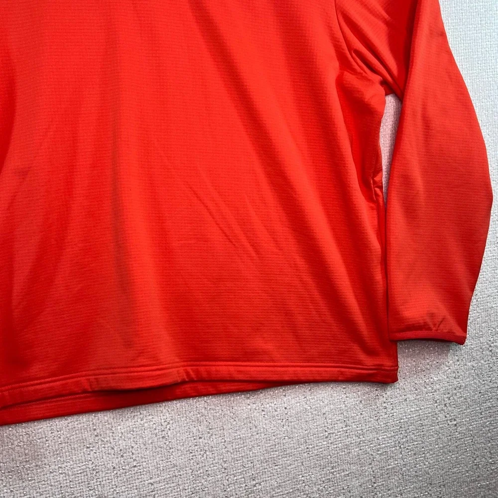 The North Face Mens 1/4‎ Zip Pullover Fleece Jacket Orange Logo Size XL
